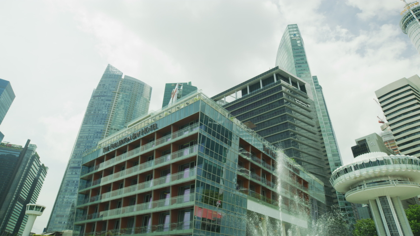 September 2020, The Fullerton Bay Hotel and other buildings in the Central Area of Singapore.