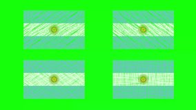 Argentina Flag Scribble Animation on Green Screen Background. Looping seamless animation. Set of variations motion graphic - Powered by Shutterstock - Get 15% off with code: PIKWIZARD15