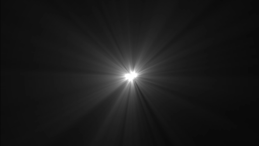 Centered white light rays on black and green background. Heaven light animation from center. Dynamic light rays footage.