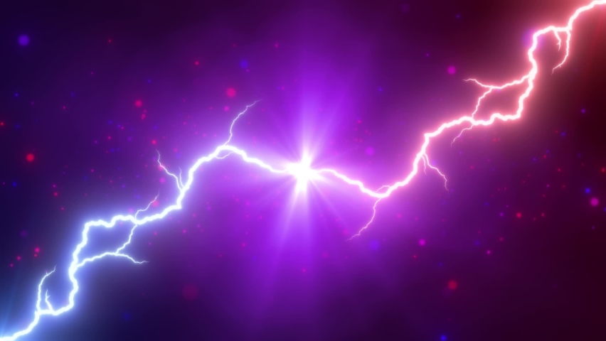 Lightning collision red and blue background, versus footage seamless loop. Powerful colored lightnings and the flash from the collision. Confrontation concept, competition vs match game. Versus battle Royalty-Free Stock Footage #1097983747