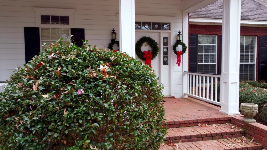 home with beautiful holiday Christmas decorations.