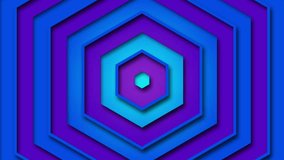 Abstract purple and blue hexagon background seamless looping