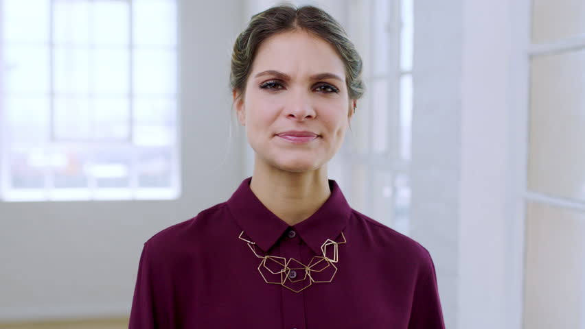 Confused, curious and face of a business woman with corporate doubt, analysis and worry at a legal company. Problem, thinking and portrait of a lawyer or attorney concerned with an idea at the office | Shutterstock HD Video #1098019467