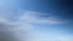 4K sky time lapse, Beautiful background, sky timelapse of horizon, clouds and sun. weather and the movement of nature concept. clouds at blue sky
