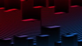 Red - blue fun cubes rotation background , neon cubes , boxes product technology backdrop , trendy glowing colors digital shapes wallpaper - Powered by Shutterstock - Get 15% off with code: PIKWIZARD15