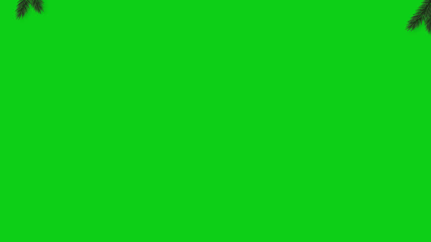 Christmas frame animation consisting of pine tree leaves on a green background. Christmas frame animation with key color.  Key color, Chroma key. Royalty-Free Stock Footage #1098040841