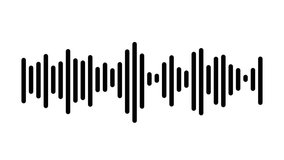 Sound wave animation with black bars on white background