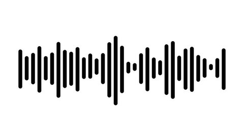 Sound wave animation with black bars on white background Adlı Stok Video