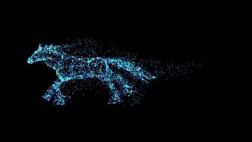 Abstract animation of Horse runing.Wild animals concept. Polygona art with lines and dots. particle motion of a Horse. Royalty-Free Stock Footage #1098061617