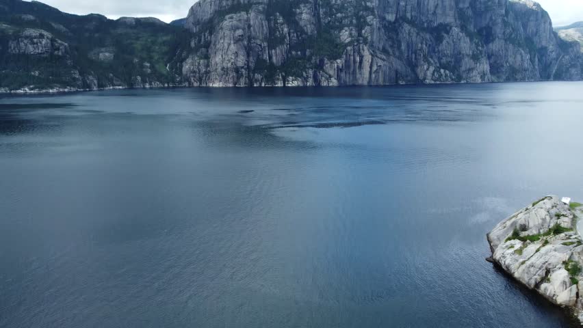 Mountainous landscape and fjord, Norway