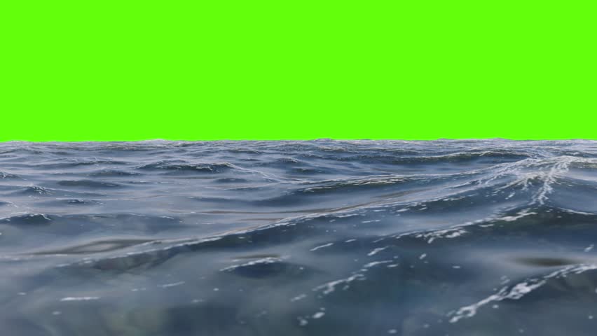 Calm Ocean Waves on a Chromakey Greenscreen Background for Compositing Royalty-Free Stock Footage #1098077323