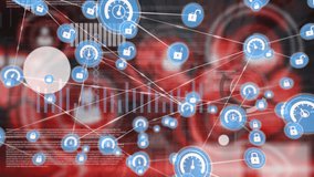 Animation of network of connections over data processing. Global business and digital interface concept digitally generated video. - Powered by Shutterstock - Get 15% off with code: PIKWIZARD15