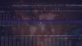 Animation of tv static effect over network of profile icons against statistical data processing. Global networking and business technology concept - Powered by Shutterstock - Get 15% off with code: PIKWIZARD15