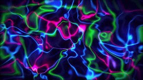 Very Nice Abstract Colorful Design. Abstract wavy looping 4k video. Computer graphics, colored liquid floating waves.