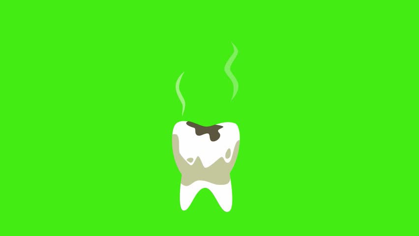 Bad breath or dirty teeth, The concept with healthcare gums and teeth. 4K motion graphics green screen background ( Chroma key ). Royalty-Free Stock Footage #1098098007