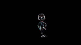 4K – Neon Elvis Loop Dance, Animation.3840×2160.10 Second Long.Transparent Alpha video.LOOP.