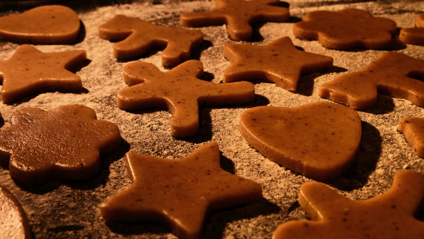 Time lapse of gingerbread baked. Christmas cake, cookies baked. Bakery concept. Tasty brown cookies. Baked christmas cookies. Close-up in 4K, UHD Royalty-Free Stock Footage #1098142013