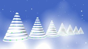  Row of Christmas tree with star appears on on blue sky with snowflakes background animation 4k - Powered by Shutterstock - Get 15% off with code: PIKWIZARD15