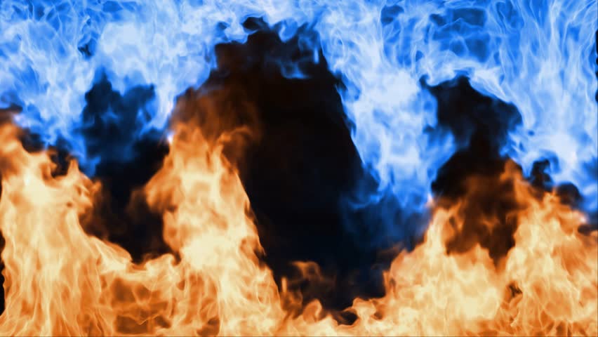 Firefight Blue and Orange Flames 4K Loop features orange flames flickering from the bottom and blue flames from the top intertwining in a loop. Royalty-Free Stock Footage #1098169209