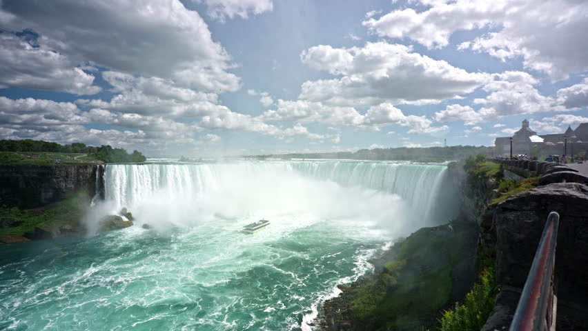 Water flows over the edge of the Horseshoe Falls on the Canadian side of Niagara Falls, Ontario