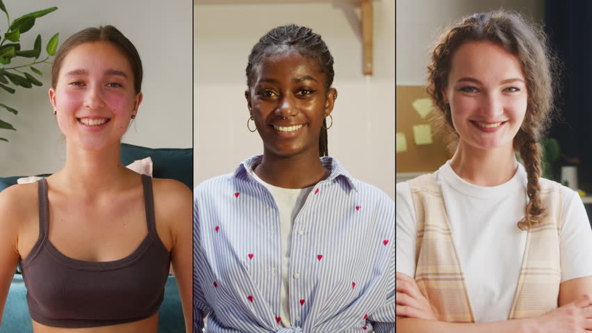 Collage portrait of mix raced young professionals people or students, happy young international group, man and woman smiling portraits, happy people eyes. 