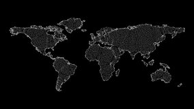 Map of continents Earth with effect of motion small particles on your background   Science concept. Educational and visual animation. World map. 3d animation - Powered by Shutterstock - Get 15% off with code: PIKWIZARD15