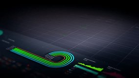 Business stock market, trading, info graphic with animated graphs, charts and data numbers insight analysis to be shown on monitor display screen for business meeting mock up theme - Powered by Shutterstock - Get 15% off with code: PIKWIZARD15