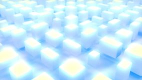 gentle sky blue 3D boxes shuffle - abstract geometry background - loop video