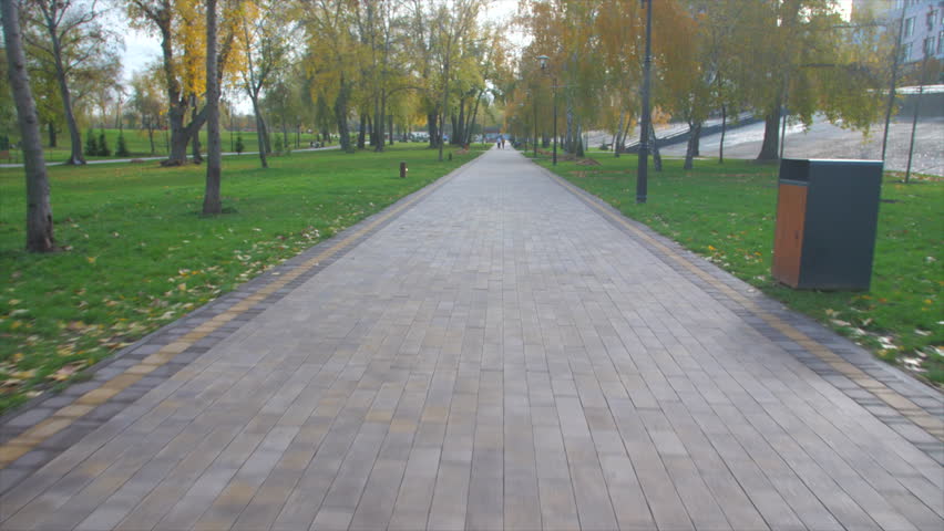 Park path in the autumn park
