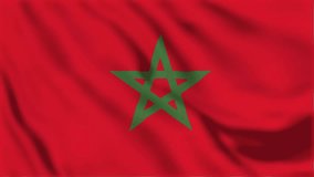 Morocco flag seamless  4k animation with ides. 