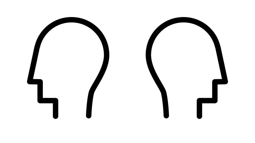 Head, green concept icon animated for infographics, websites and media in outline design. Animation, cartoon, illustration.