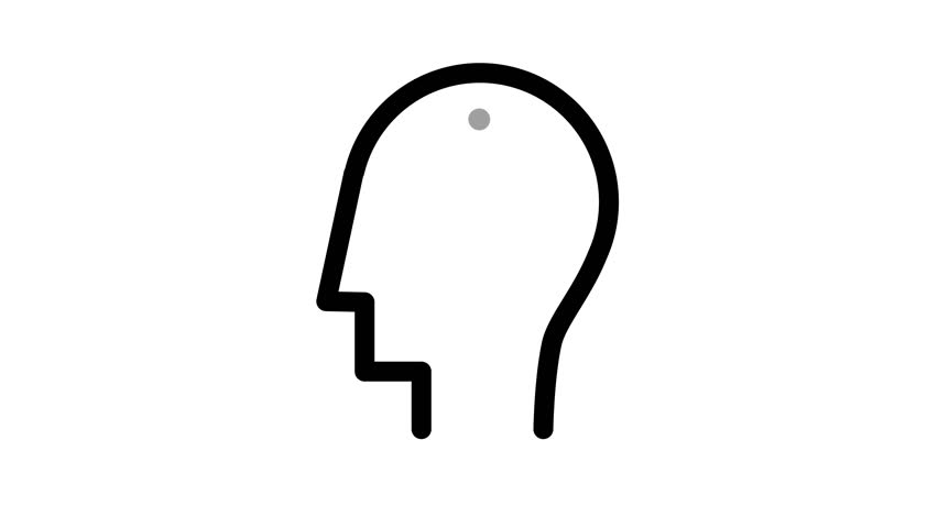 loading concept, head icon animated for infographics, websites and media in outline design. Animation, cartoon, illustration.