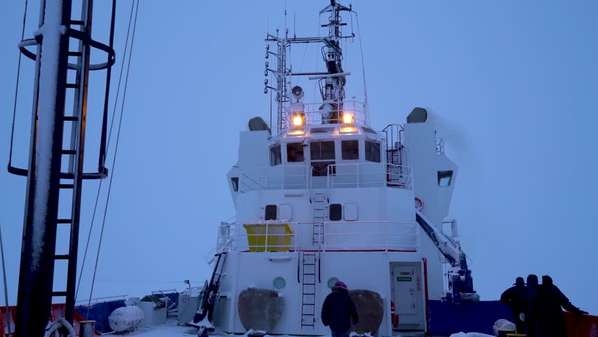 Icebreaker ship in the Gulf of Bothnia in Lapland, Finland.