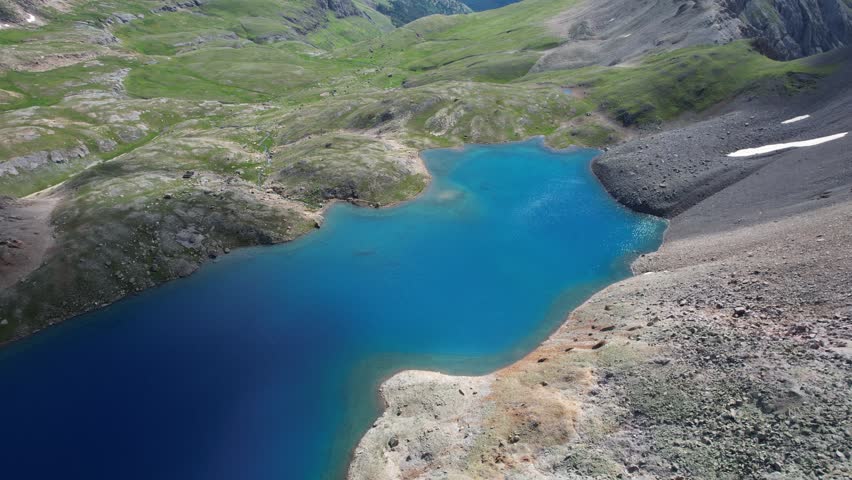 Columbine Lake, San Juan National Forest, Colorado USA. Aerial View of Glacial Water and Pristine Landscape