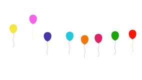 Colorful balloons fly animation on white background. Colorful balloon floating up for party, carnival, birthday, holiday and other. - Powered by Shutterstock - Get 15% off with code: PIKWIZARD15