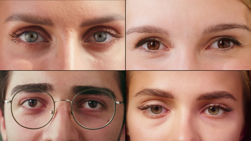 Collage portrait of mix raced young professionals people or students, happy young international group, man and woman smiling portraits, happy people eyes. 