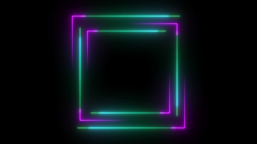 Glowing neon light square frame	 | Shutterstock HD Video #1098240479