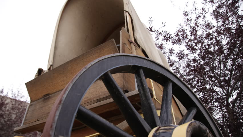 Covered wagon on the american west trails