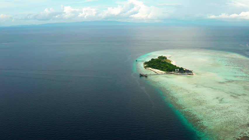 Aerial view of Pandanan Island, Semporna, Sabah, Malaysia