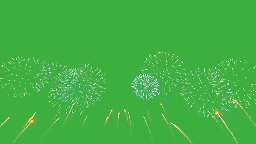 Abstract Firework on green chroma key background, 4th of July independence day concept. High quality 4k chromakey video | Shutterstock HD Video #1098254417
