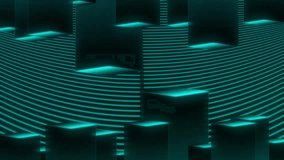 Aqua cubes animated fun cubes rotation background , neon cubes ,  music , boxes product technology backdrop  trendy glowing colors for titles and logos , digital shapes wallpaper - Powered by Shutterstock - Get 15% off with code: PIKWIZARD15