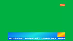 live breaking news background on green screen in blue colour shade. live breaking news animation clip.