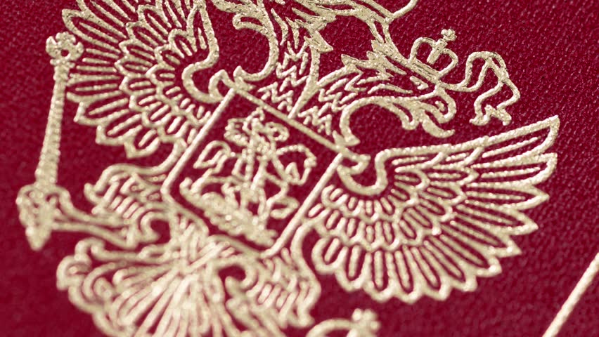 2 Russian passports in close-up. selective focus