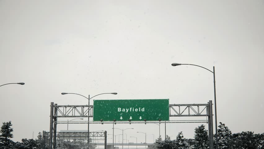 Airplane Landing Bayfield in Christmas. 3D Illustration