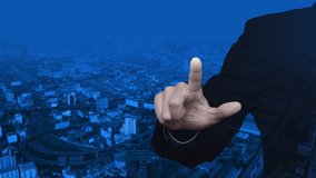 Businessman pressing 2023 letter with goal icon over modern office city tower, street and expressway, Business happy new year 2023 success concept - Powered by Shutterstock - Get 15% off with code: PIKWIZARD15