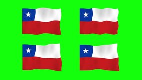 Chile Waving Flag 2D Animation on Green Screen Background. Looping seamless animation. Motion Graphic - Powered by Shutterstock - Get 15% off with code: PIKWIZARD15