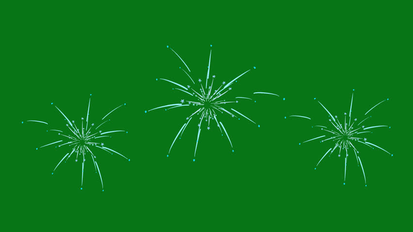 Cartoon fireworks animation on a green background. Cartoon fireworks explosion with key color. Key color, Chroma key. 4K video | Shutterstock HD Video #1098284843