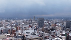 A view of the capital of Colombia. A storm is coming . Bogotá