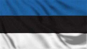 A beautiful view of Estonia flag waving animated video. Estonia flag HD resolution. Estonia flag Closeup.