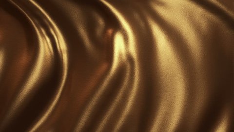 Animation of flow golden liquid with animated reflections. Wave and ripple on gold surface. Animation of seamless loop.